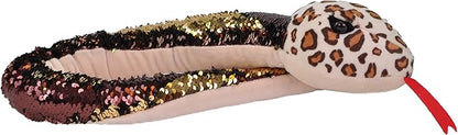 Wild Republic Sequin Snake Plush, Stuffed Animal, Plush Toy, Kids Gifts, 54 Inches, LEOPARD