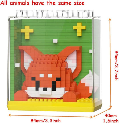 Mini Animals Building Blocks Set,with Pig, Tiger,Panda,Capybara,4Pack Kit Birthday Party Favor Gifts Toys for Ages 8-13 ﻿ (Block Zoo C 1285PCS)