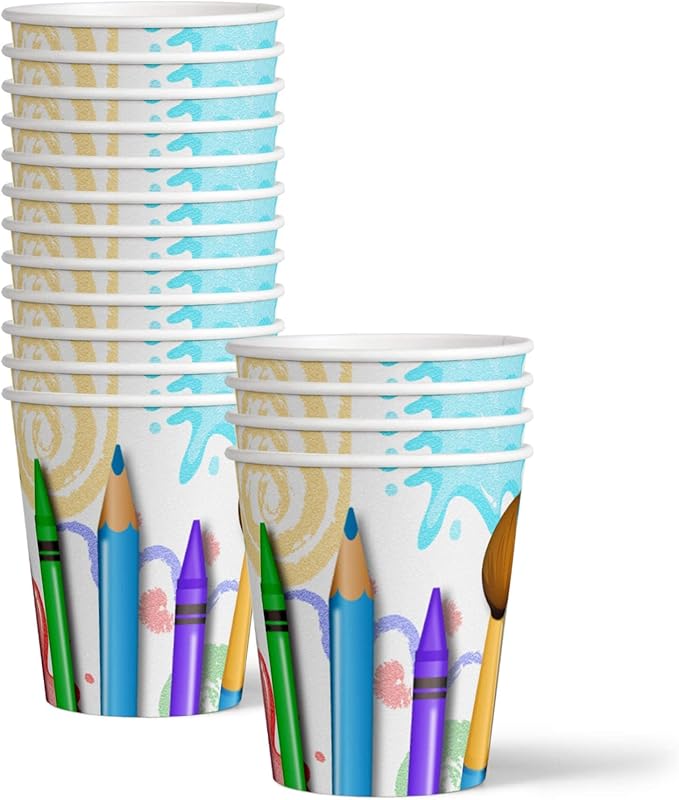 Artist Painting Birthday Party Supplies Set Plates Napkins Cups Art Tableware Kit for 16