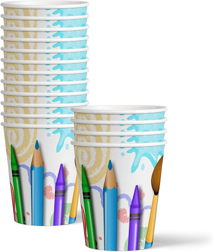 Artist Painting Birthday Party Supplies Set Plates Napkins Cups Art Tableware Kit for 16