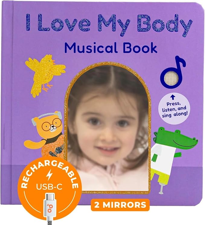 Cali's Books I Love My Body by Mother Moon | Feelings & Emotions Book for Toddlers 1-3 - Musical Books for Kids, Interactive Toddler Sound Book, Talking Learning Music Toys