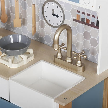 Kitchen Toy Playset for Kids, Electronic Play Stove with Light&Sounds, Pretend Play Cooking Toys Kitchen Set with Cookware Accessories,Toddler Toy Kitchens Festival Gift for 3+ Year Old Girls Boys