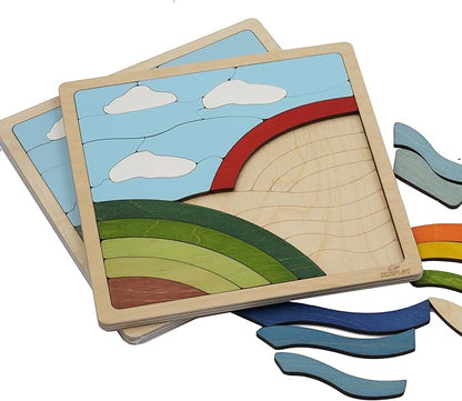 Rainbow Puzzle for Kids | 25 Pieces Wooden Jigsaw Puzzle | Learning Toy and Gift for Boys Girls Ages 3 Years and Above