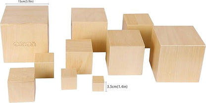 TOWO Wooden Stacking Boxes-Nesting and Sorting Cups Blocks for Toddlers-Stacking Cubes Educational Learning Toys for 2 Years Old Montessori Materials