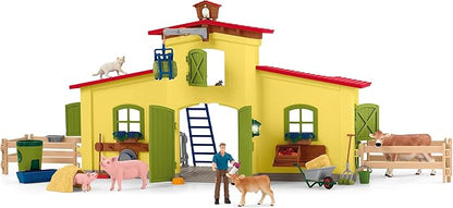 Schleich Farm World Giant 123-Piece Playset Pack with Farmhouse, Chicken Coop, Horse Stall, Farm Toys for Toddlers Ages 3+