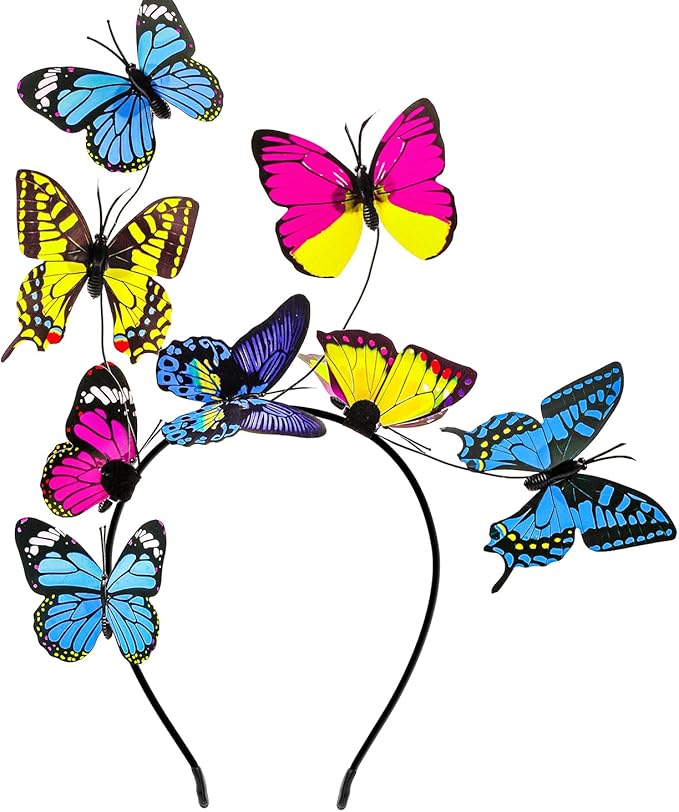 Butterfly Wings For Girls, Double-Sided Fairy Wings, Halloween Costumes for Kids, 3PCS Butterfly Cape Set.