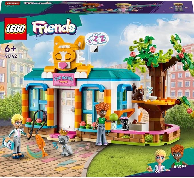 41742 Friends Cat Hotel A Toy Brick Building Set Perfect for Cat Lovers Featuring A Cat Themed Building and 3 Cat Characters 6+ 445 Pieces
