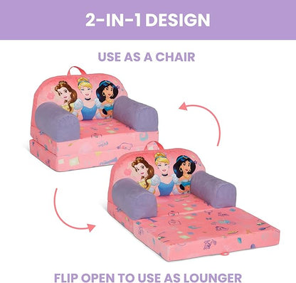 Delta Children - Disney Princess Cozee Buddy Flip-Out Kids Chair, Pink