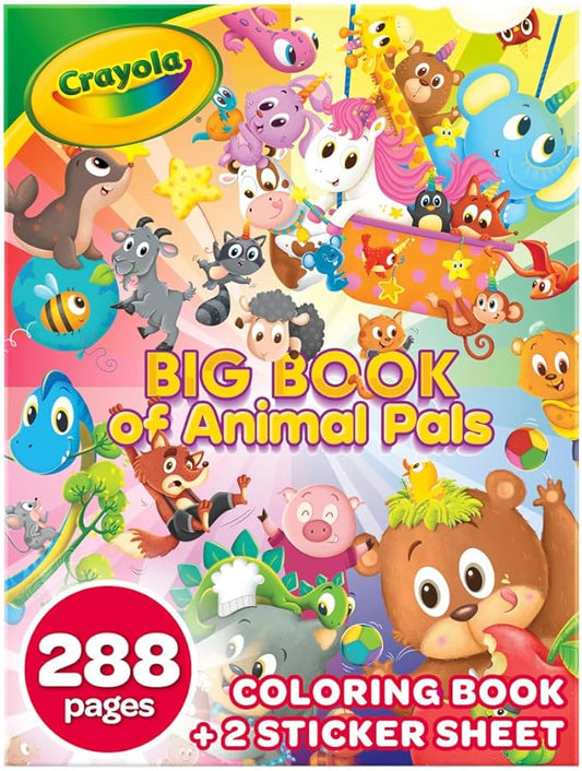 Crayola Coloring Book, Big Book of Animal Pals, 288 Coloring Pages, Gift for Kids, Age 3, 4, 5, 6