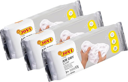 Jovi - Air Dry Modeling Clay, Set of 3 Units, 1.1lb Each, Total of 3.3lb, No Oven Needed, White Color, Pottery Clay for Arts and Crafts Projects (P85/3)