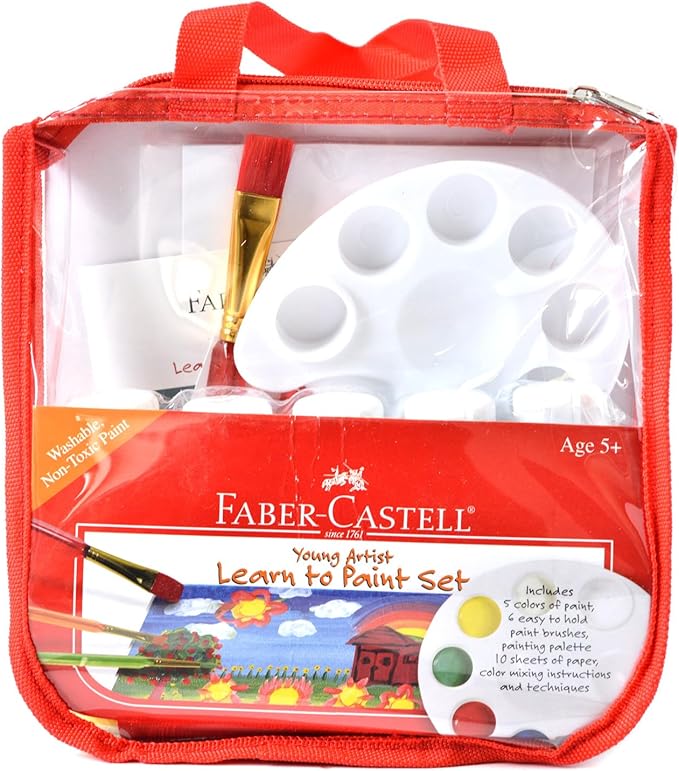 Faber-Castell Young Artist Learn to Paint Set - Washable Paint Set for Kids