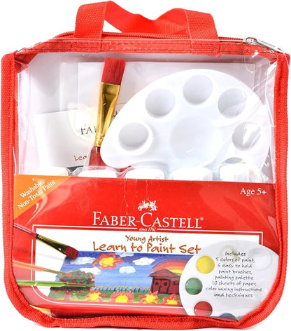 Faber-Castell Young Artist Learn to Paint Set - Washable Paint Set for Kids
