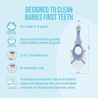 Jordan* ® | Step 1 Baby Toothbrush | 0-2 Years, Soft Bristles, BPA Free | Pink & Purple | 4 Pack