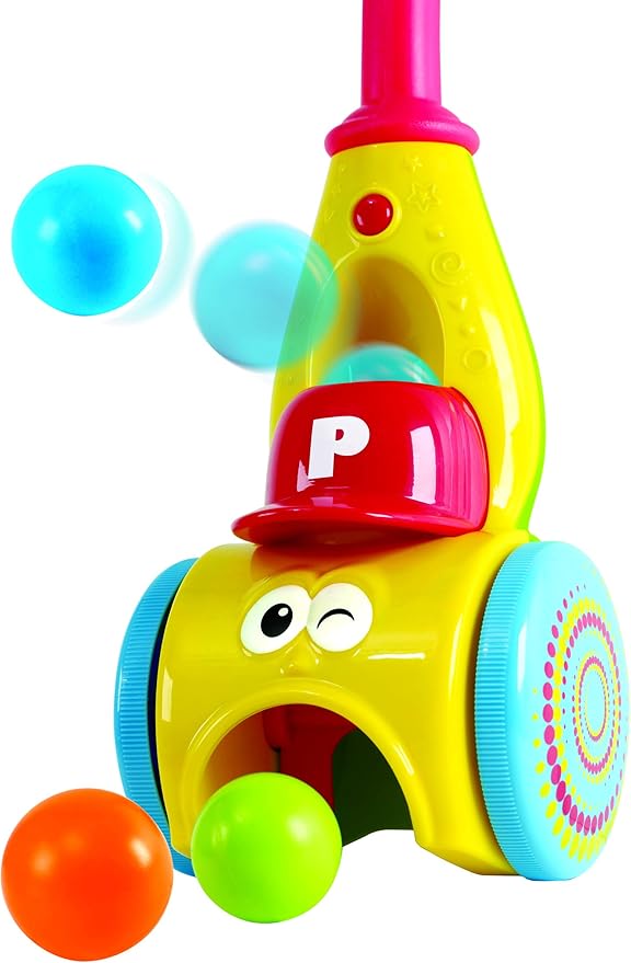 Play Baby Push Walker & Whirl Scoop A Ball Launcher Walker Toddler Music Walking Push Toy Early Education Toy for 12 Months+ Old,2995