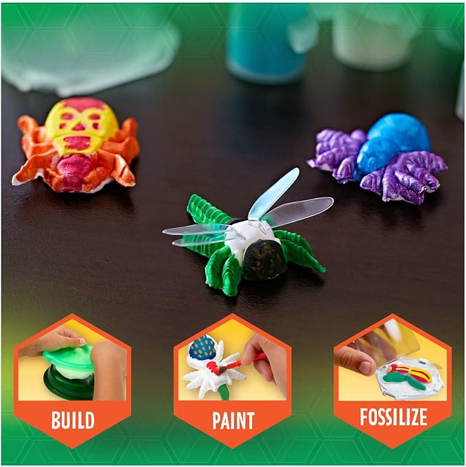 Crayola Metallic Clay Art Kit with Paints, Fossil Molds, Gift for Kids, Ages 7, 8, 9, 10