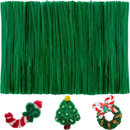 200pcs Pipe Cleaners, Pipe Cleaners for crafts, Craft Supplies Chenille Stems for Art&Craft Christmas DIY projects(12inch*6mm,Green)