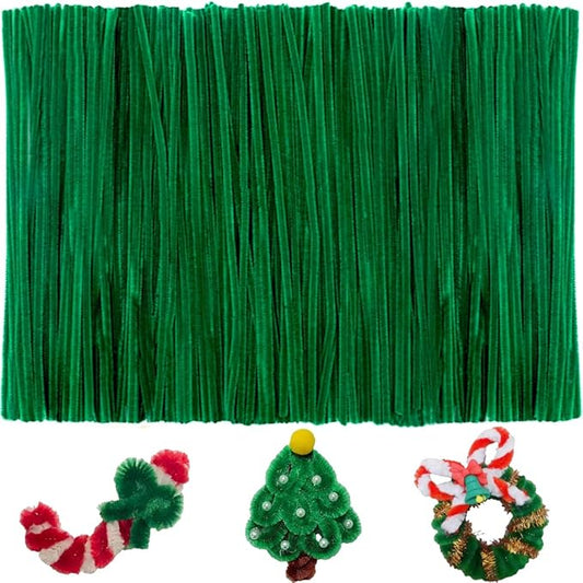200pcs Pipe Cleaners, Pipe Cleaners for crafts, Craft Supplies Chenille Stems for Art&Craft Christmas DIY projects(12inch*6mm,Green)