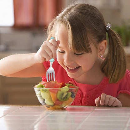 12 Pieces Toddler Utensils Toddler Forks and Spoons, Kids Silverware Stainless Steel Childrens Safe Cutlery Set for Self Feeding, Dishwasher Safe