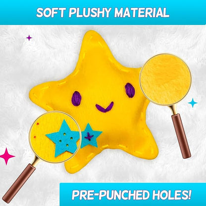 CRAFTSBEE Beginner Sewing Kit for Girls Ages 7+ - 5 DIY Unicorn Felt Stuffed Animals and Plus Pillow Craft, Educational Learn to Sew Unicorn Kit