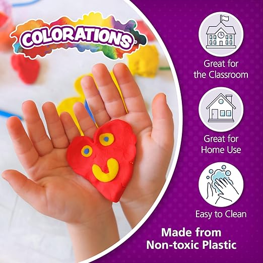 Colorations Alphabet Dough Stampers Set, Lowercase Letters, 26 Letter Stamps for Toddlers & Preschool Kids, Learn ABC & Spelling, Play Dough Creative Play for Classrooms, Daycare, School, Homeschool
