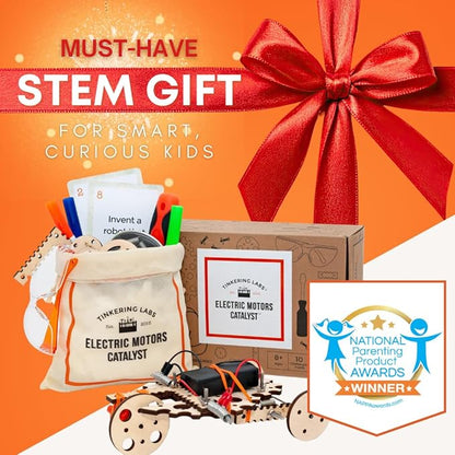 Tinkering Labs STEM Kits for Kids Age 8-10 | Inventors Kids Science Kit, Robot Building, and Engineering with Electricity Circuits | Coolest DIY Toys and Best Birthday Gifts for 10 Year Old Boy Girl