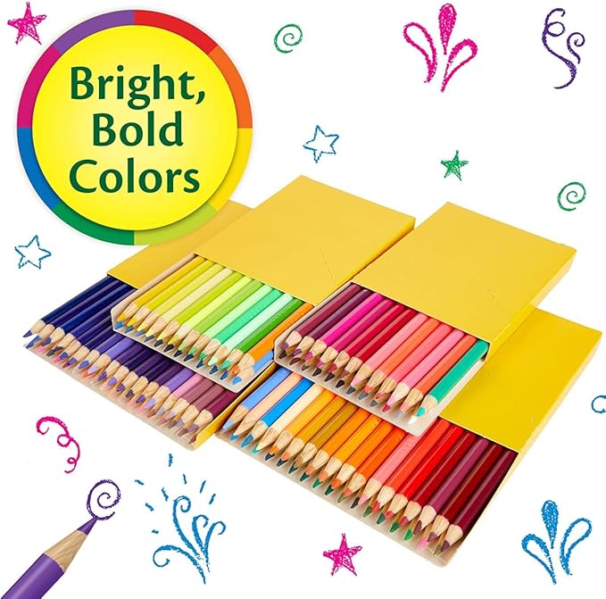 Crayola Colored Pencils Set (120ct), Coloring Book Pencils, Kids Art Supplies, Bulk Colored Pencils, Presharpened, Gifts for Kids, Ages 3+