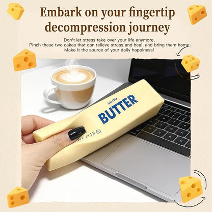 Slow Rising Squishy Butter Stick ,Squeeze Butter Toy, Stress Balls，Stress Relief & Fidget Toys,Realistic Food Squishies Fidget Toys, Gifts, Party Favors (Extra Large Butter 1pcs)