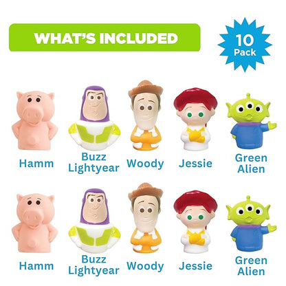 Disney Toy Story Bath Finger Puppets, 10 Pc - Bath Toys, Easter Basket Fillers, Easter Gifts