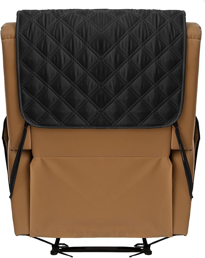 TOMORO Non-Slip Oversized Recliner Cover, 100% Waterproof Quilted Recliner Chair Slipcover Furniture Protector with Pockets, Washable Couch Cover with Elastic Straps for Kids and Pets