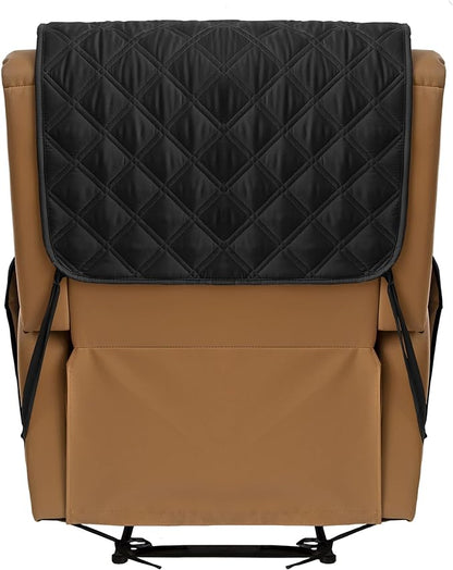 TOMORO Non-Slip Quilted Recliner Cover, 100% Waterproof Recliner Chair Slipcover Furniture Protector with Pockets, Washable Couch Cover with Elastic Straps for Kids and Pets，23 Inch