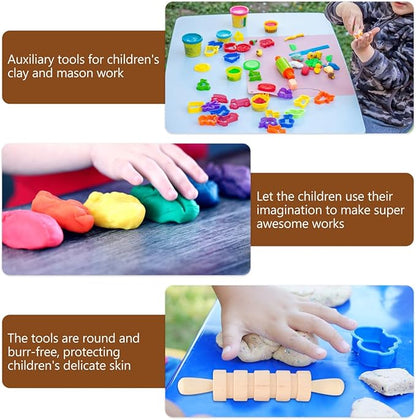 Toyandona Clay Sculpting Tools Set 12-Piece Wooden Plasticine Molding Tools for Kids and Adults Smooth Safe Handles Ideal for Pottery Air Dry Clay Crafting