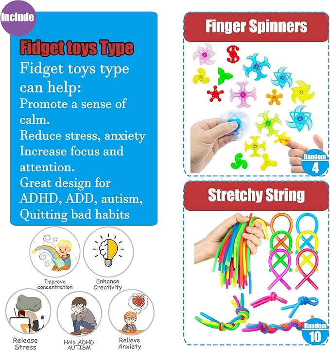 112 PCS Pop Party Favors Toys for kids,Premium Pop Fidget Toys for All Ages kids,Assortment pinata stuffers,classroom prizes,Prize Box Toys,Goody Bag Fillers,Carnival Prizes for Boys and Girls 4-10