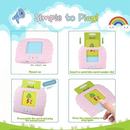 FREE TO FLY Learning Toys Flash Cards for Toddlers 2-4: 384 Sight Words Kindergarten Alphabet ABC Learning Card Machine Tater Tots Pocket Vocab Learning Gift for 2 3 4 5 6 Year Old Girls Boys