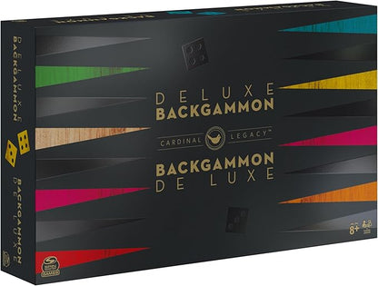Spin Master Games Legacy Deluxe Wooden Backgammon Classic 2-Player Original Board Game Set with Cups and Dice, for Kids and Adults Aged 8 and up