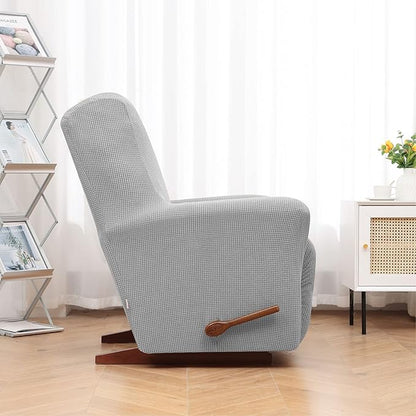 KEKUOU Recliner Chair Covers Lazy Boy Recliner Covers Stretch Couch Cover Slipcovers 1 Piece Furniture Protector with Elastic Bottom for Dog,Kids.(Recliner, Silver)