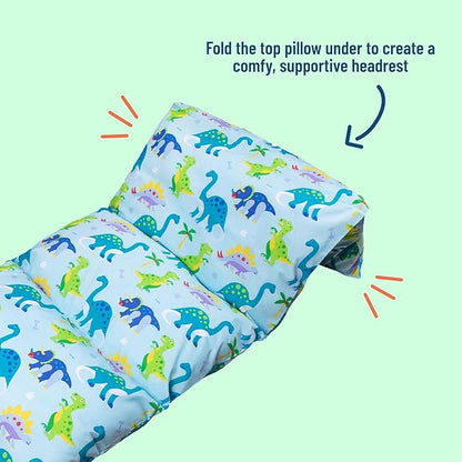 Wildkin Kids Floor Lounger: Ideal for Boys and Girls, Travel-Friendly, Perfect for Sleepovers - Pillow Lounger for Kids, Requires Standard Size Pillows Not Included (Dinosaur Land)