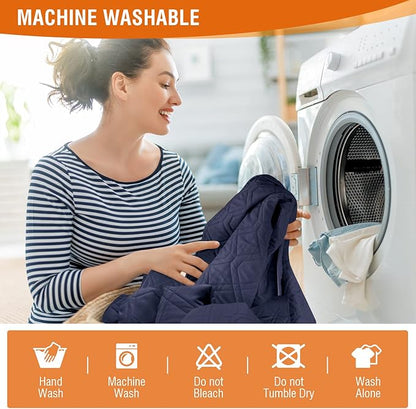 VANSOFY 100% Waterproof Recliner Chair Covers, Recliner Cover Non-Slip Dog Chair Cover Furniture Protector Washable Slipcover with Pocket, Elastic Straps for Pets, Dogs(Dark Blue, 30")