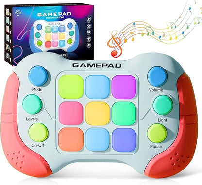 Christmas Fast Push Game Fidget Toys Handle, Upgraded Flashing Quick Press Games Pro for Kids, Speed Push Light Up Fidget Game, Educational Handheld Console Gamepad Toy for Boys, Girls