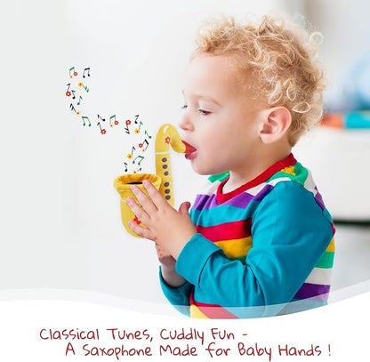 June Garden 6.5" My First Saxophone - Musical Soft Plush Toy for Infants and Toddlers