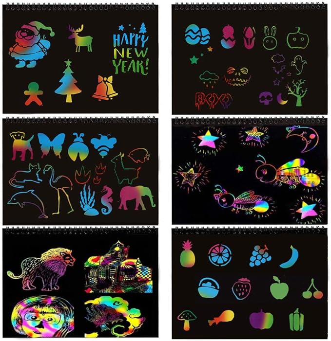 I&Art Scratch Art Books for Kids Scratch Art Paper Rainbow Scratch Art for Best Gifts
