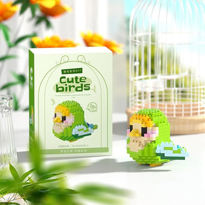 Birds Building Blocks for Adults Mini Building Blocks Birds Building Bricks Toy Micro Block Building Set Gift for Kids and Adults-236 PCS(Green Golden)