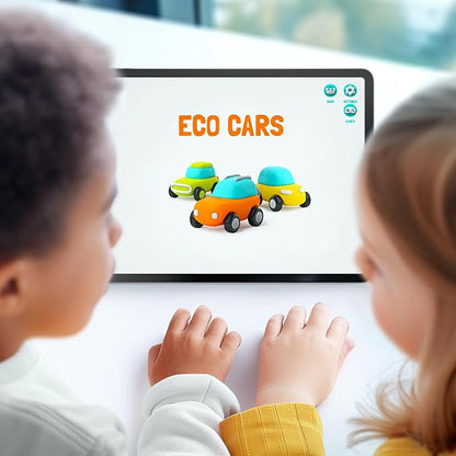 Fat Brain Toys Hey Clay Eco Cars, Air Dry Clay Kit with Interactive App for Kids & Tweens, Modeling Clay and Crafts Set