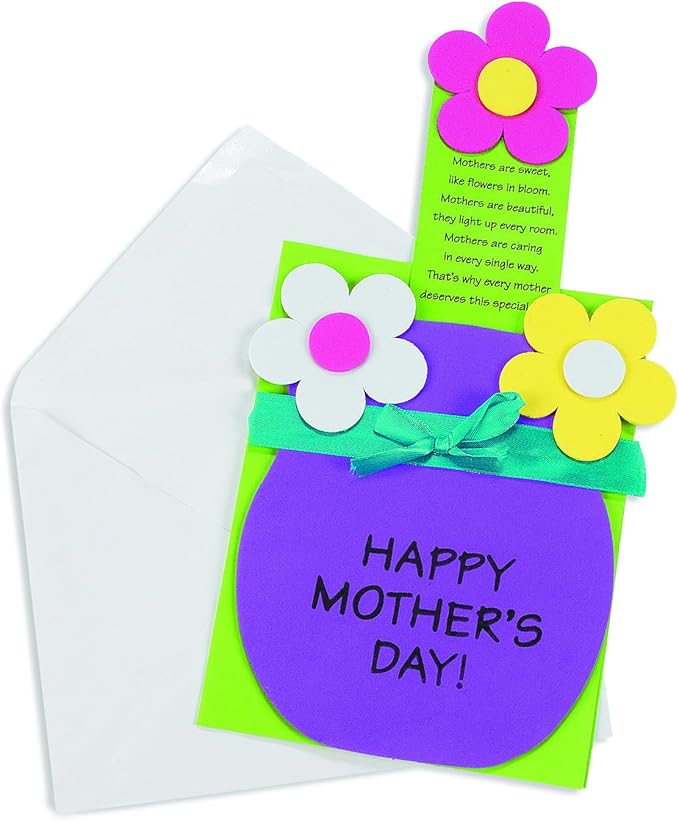 Fun Express Mother's Day Greeting Card Making Kit for Kids - Create 12 Unique Mother's Day Greeting Cards Together - Celebrate Mom with Love, Gifts from The Heart & Express Love Through Art