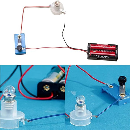 Electrical Circuit Experiment Kit, Small Bulb Lights Up Kit Basic Physic Science Playset Educational Kit A OneSize Science Kits and Toys Flash Cards Learning and Education