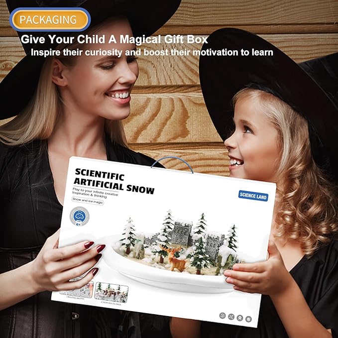 Snow Making Experiment Kits, Snow Making Fun Science Kits for Kids, DIY Educational Painting 3D Snow Scene Science Experiment Kit Snow Making Experiment Scene Painting DIY Model Science Toys-3001