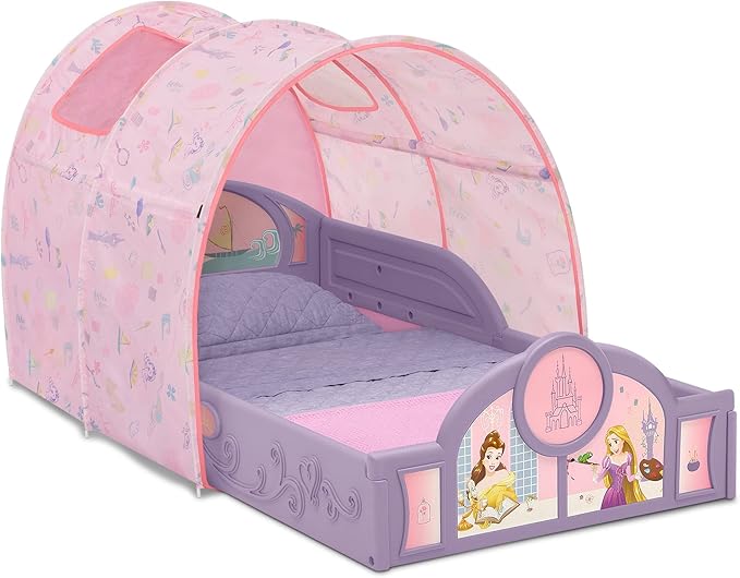 Delta Children - Disney Princess Sleep and Play Toddler Bed with Tent, Purple/Pink