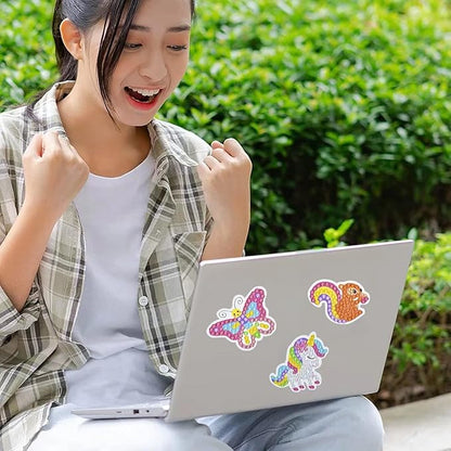 5D DIY Diamond Art Painting Stickers Kits for Kids, Diamond Mosaic Stickers by Numbers Kits Crafts Set for Children, Boys and Girls,Creative Handmade Art Craft Gift (Unicorn+Mermaid)