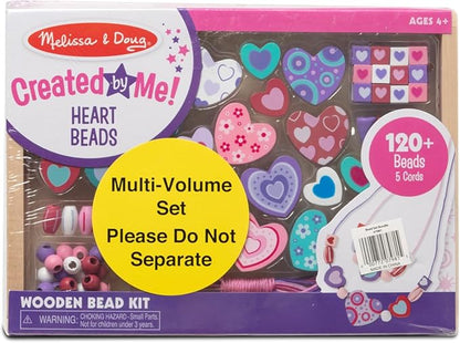Melissa & Doug Sweet Hearts and Butterfly Friends Bead Set of 2 - 250+ Wooden Beads