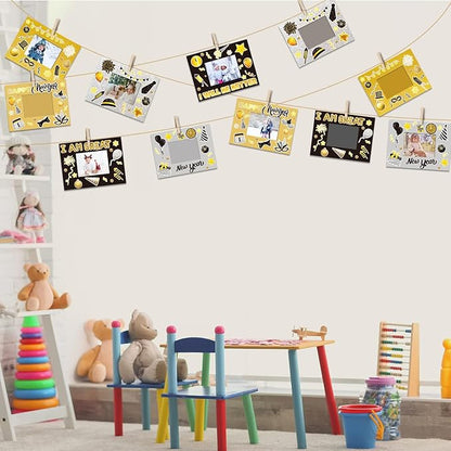 chiazllta 30 Packs Happy New Year Craft Kits for Kids, 2024 New Year Picture Frame DIY Craft Art New Year Party Favor Decor Home Classroom Game Activities