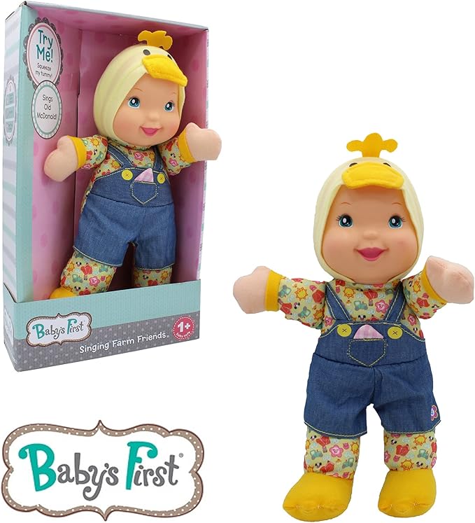 Baby's First 12" Farm Animal Friends Chick Soft & Cuddly Singing Musical Doll, Sings Old McDonald Had a Farm